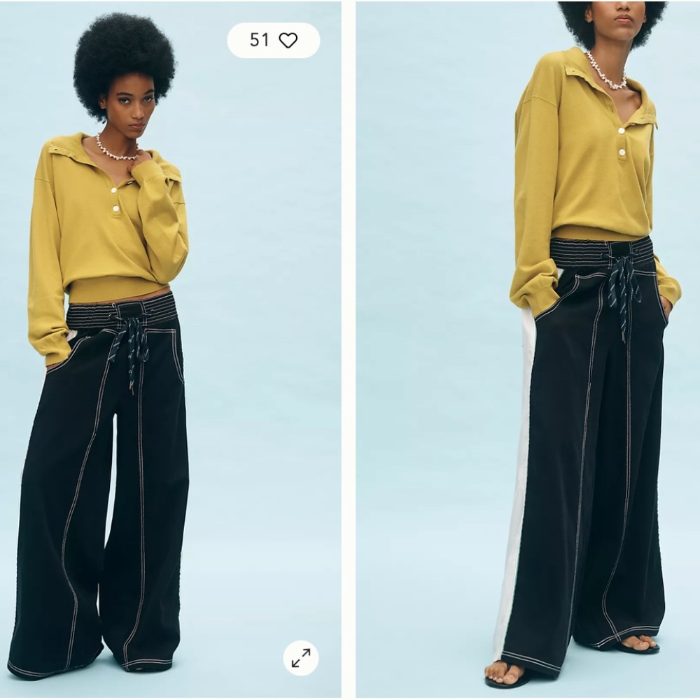 NWT Anthropologie Pilcro Reworked Wide leg sport pants size L